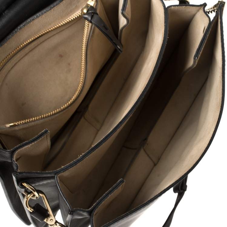 Pre Owned Chloe Black Leather and Suede Medium Faye Shoulder Bag