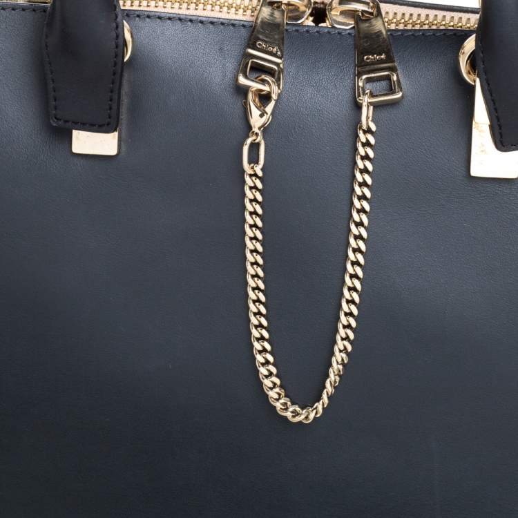 Pre Owned Chloe Black/Grey Leather Medium Baylee Tote