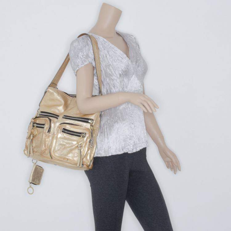 Pre Owned Chloe Metallic Gold Large Shoulder Bag