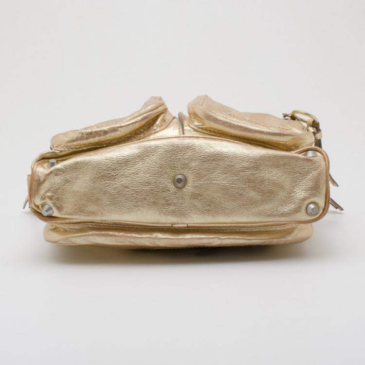 Pre Owned Chloe Metallic Gold Large Shoulder Bag