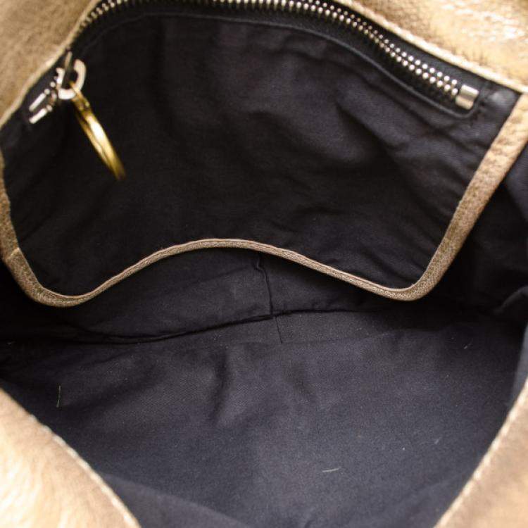 Pre Owned Chloe Metallic Gold Large Shoulder Bag
