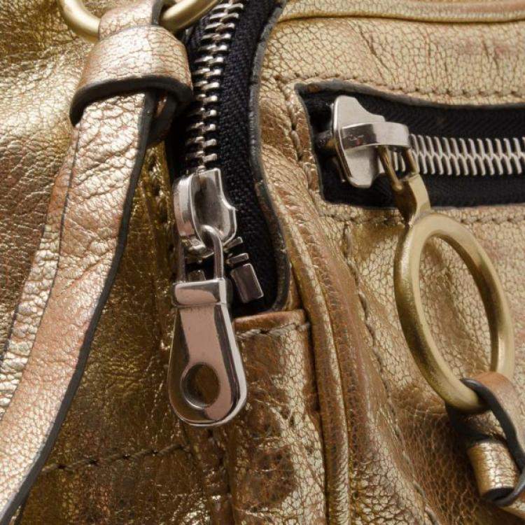 Pre Owned Chloe Metallic Gold Large Shoulder Bag