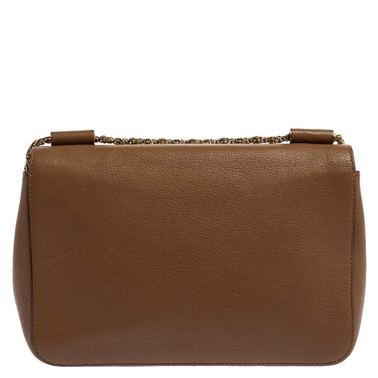 Pre Owned Chloe Brown Leather Medium Elsie Shoulder Bag