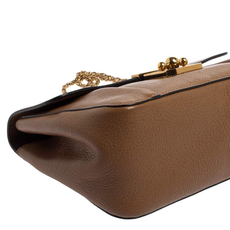 Pre Owned Chloe Brown Leather Medium Elsie Shoulder Bag