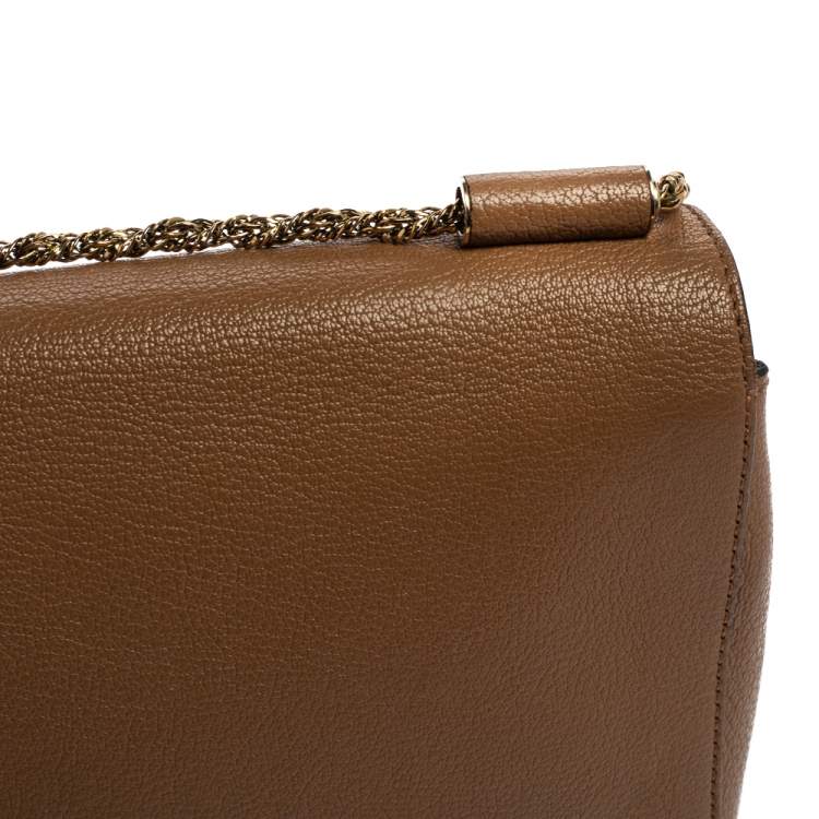 Pre Owned Chloe Brown Leather Medium Elsie Shoulder Bag