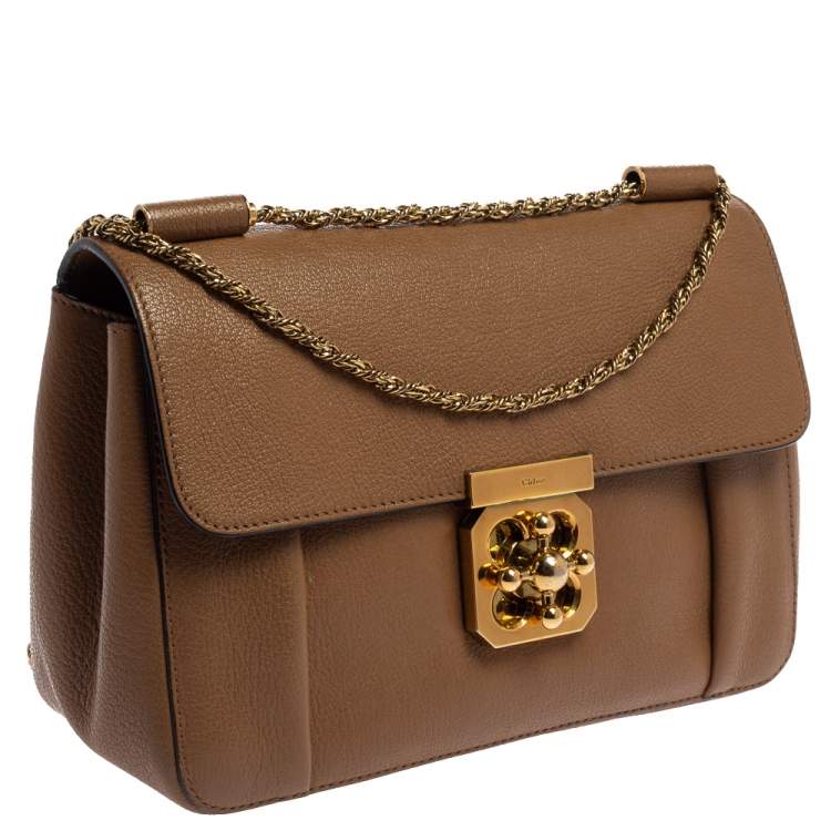 Pre Owned Chloe Brown Leather Medium Elsie Shoulder Bag