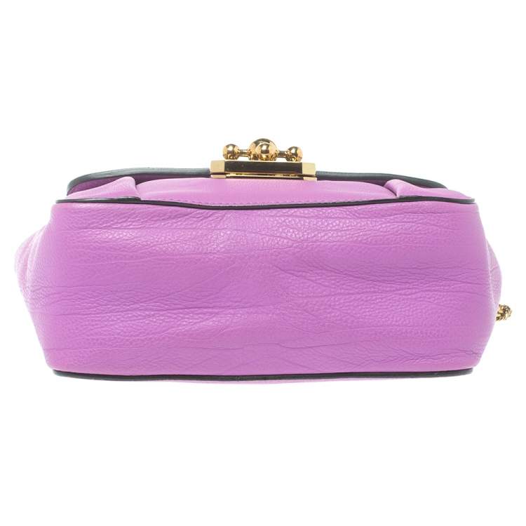 Pre Owned Chloe Fuchsia Leather Small Elsie Shoulder Bag