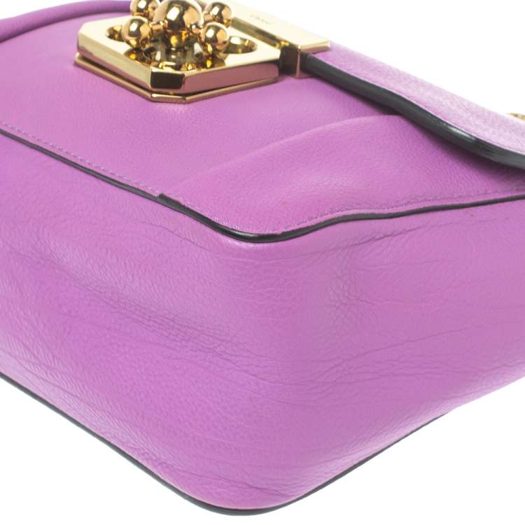 Pre Owned Chloe Fuchsia Leather Small Elsie Shoulder Bag