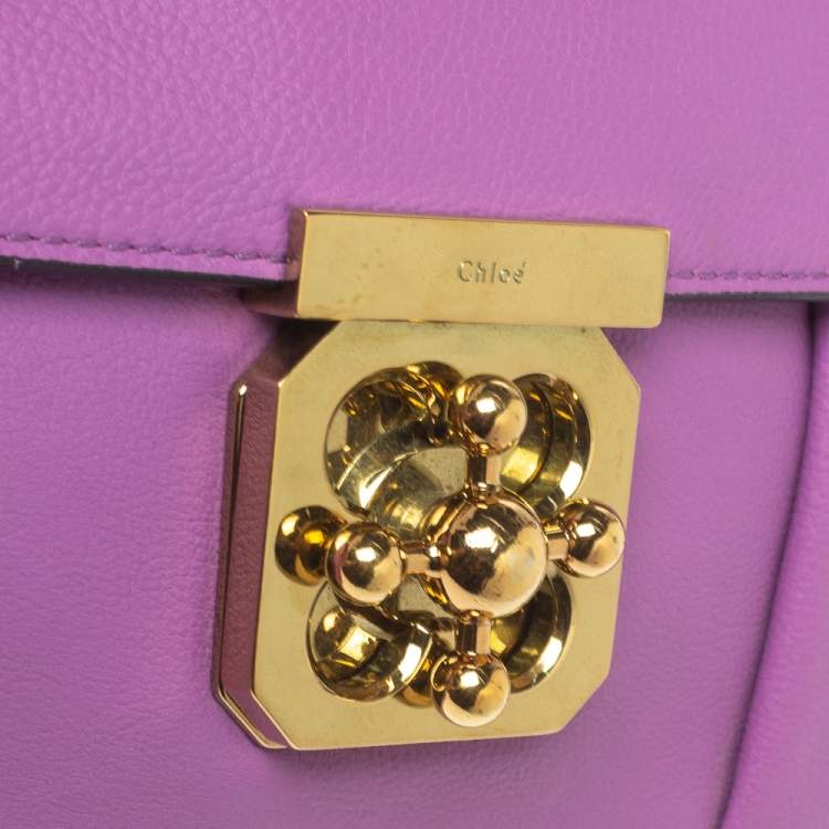 Pre Owned Chloe Fuchsia Leather Small Elsie Shoulder Bag
