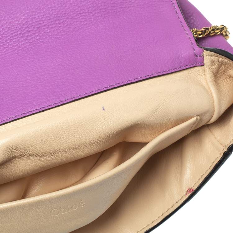 Pre Owned Chloe Fuchsia Leather Small Elsie Shoulder Bag