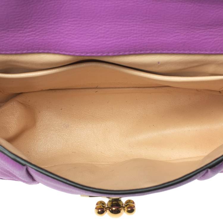 Pre Owned Chloe Fuchsia Leather Small Elsie Shoulder Bag