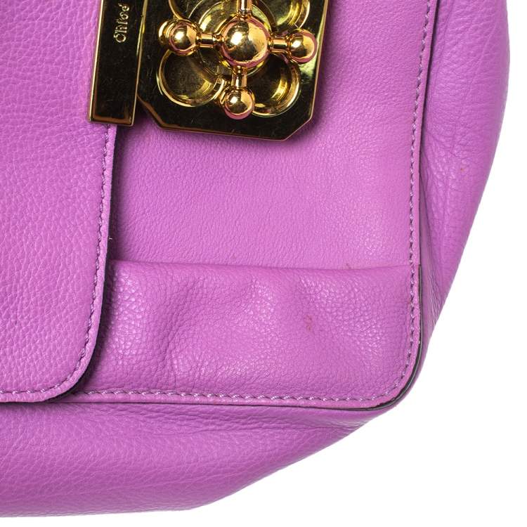 Pre Owned Chloe Fuchsia Leather Small Elsie Shoulder Bag