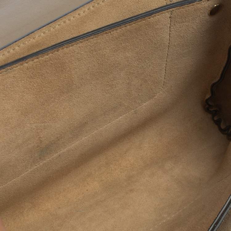 Pre Owned Chloe Dark Beige Leather and Suede Faye Shoulder Bag