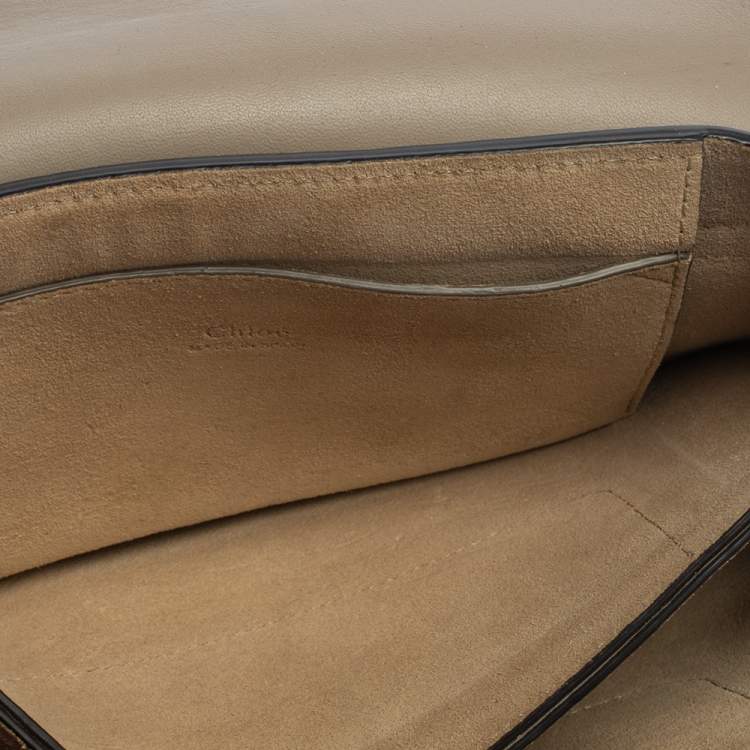 Pre Owned Chloe Dark Beige Leather and Suede Faye Shoulder Bag