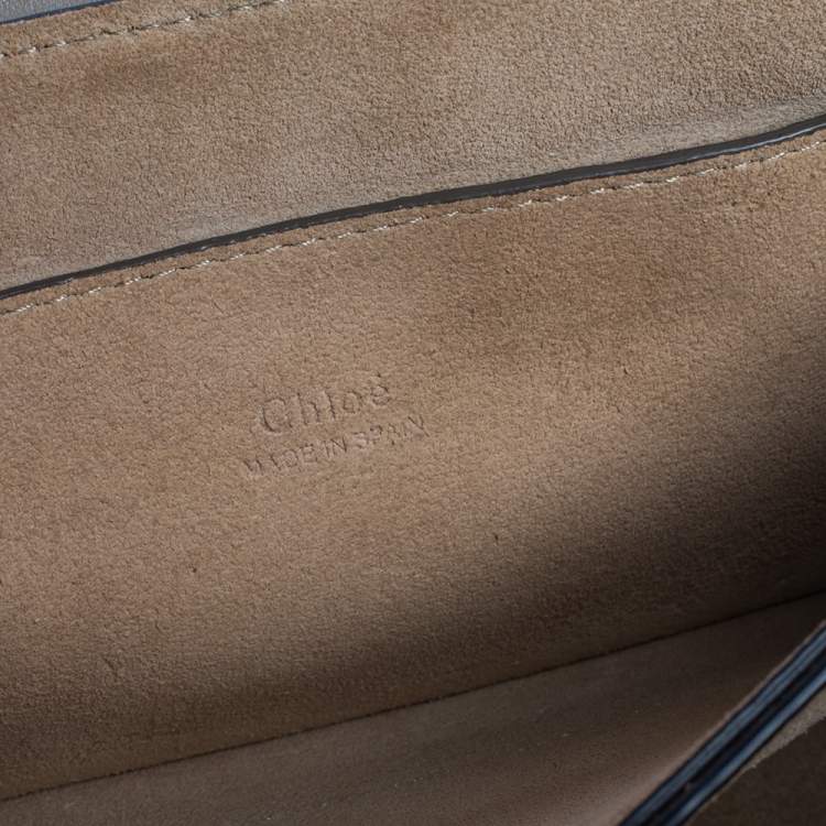 Pre Owned Chloe Dark Beige Leather and Suede Faye Shoulder Bag