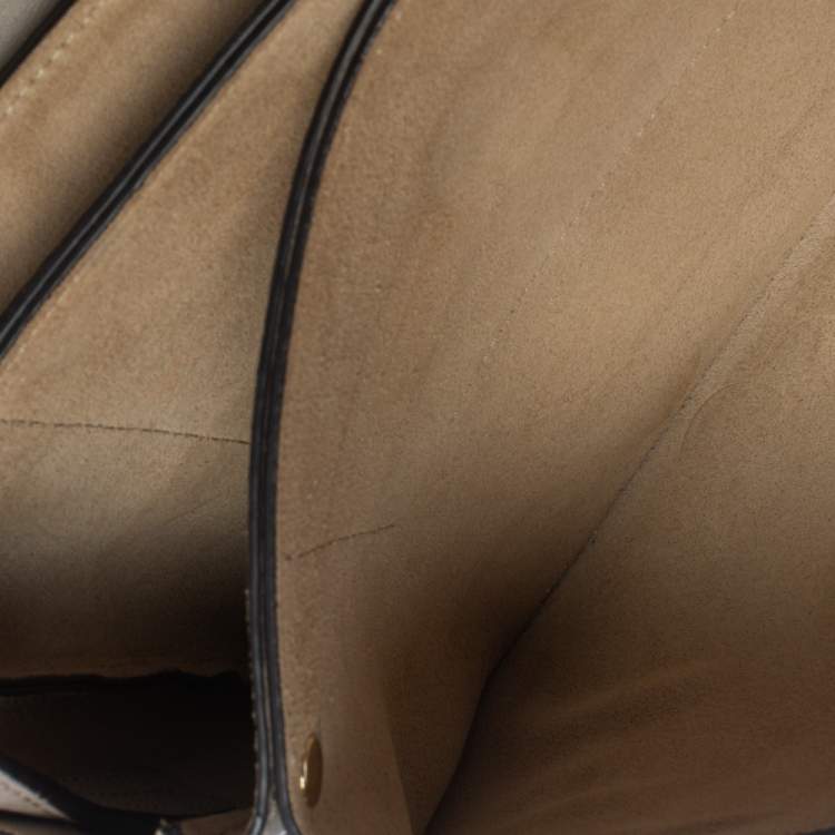 Pre Owned Chloe Dark Beige Leather and Suede Faye Shoulder Bag