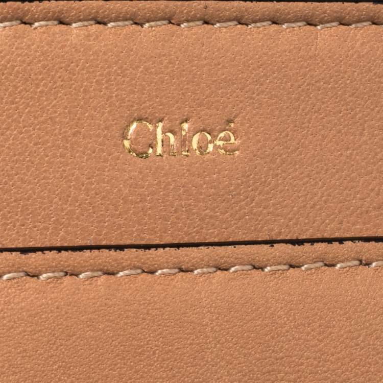 Pre Owned Chloe Peach Leather Rachel Bow Crossbody Bag