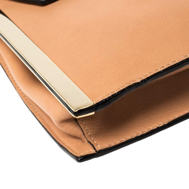Pre Owned Chloe Peach Leather Rachel Bow Crossbody Bag