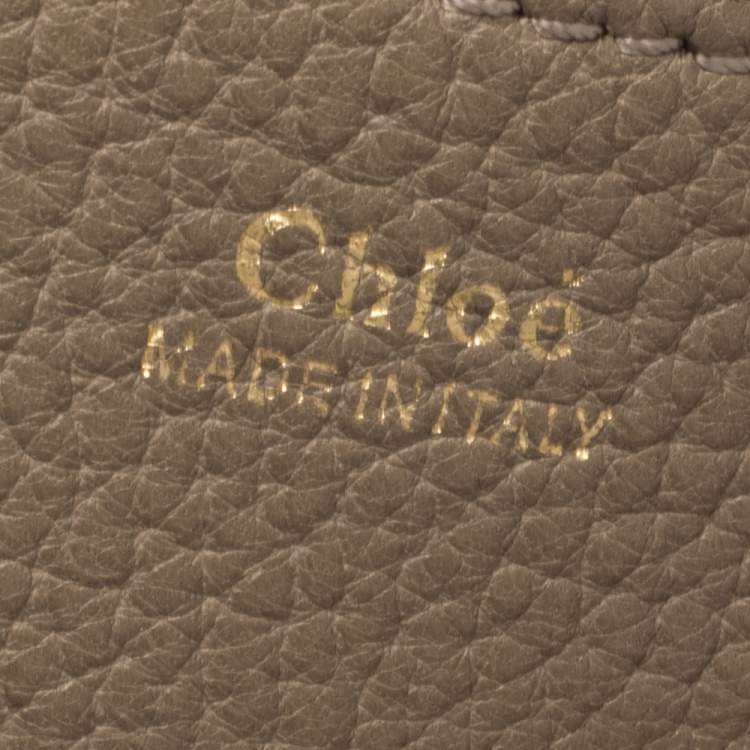 Pre Owned Chloe Dark Beige Leather Small Drew Shoulder Bag