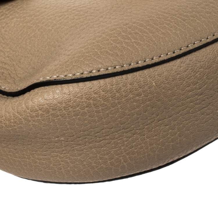 Pre Owned Chloe Dark Beige Leather Small Drew Shoulder Bag