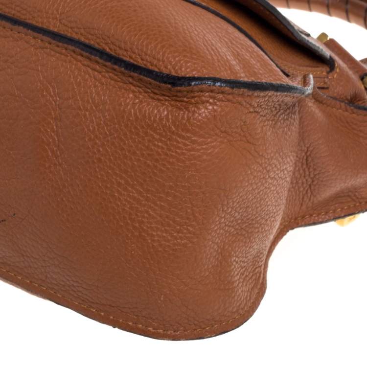 Pre Owned Chloe Tan Leather Medium Marcie Shoulder Bag