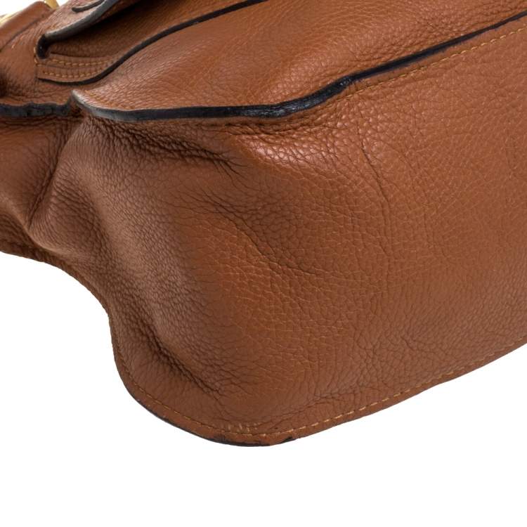 Pre Owned Chloe Tan Leather Medium Marcie Shoulder Bag