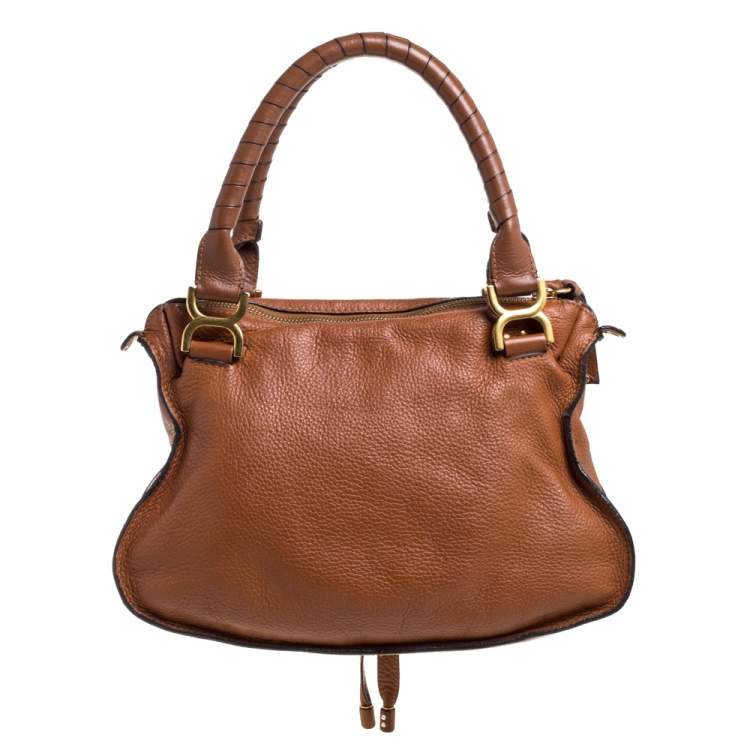 Pre Owned Chloe Tan Leather Medium Marcie Shoulder Bag