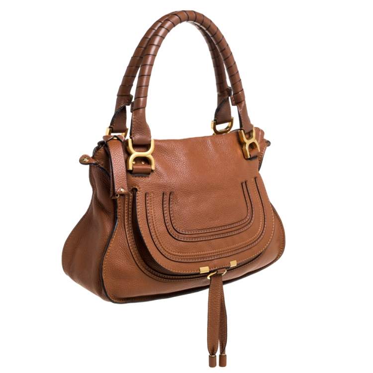 Pre Owned Chloe Tan Leather Medium Marcie Shoulder Bag