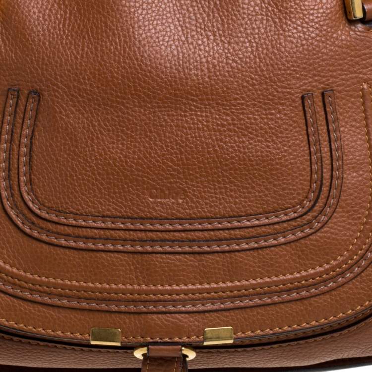 Pre Owned Chloe Tan Leather Medium Marcie Shoulder Bag