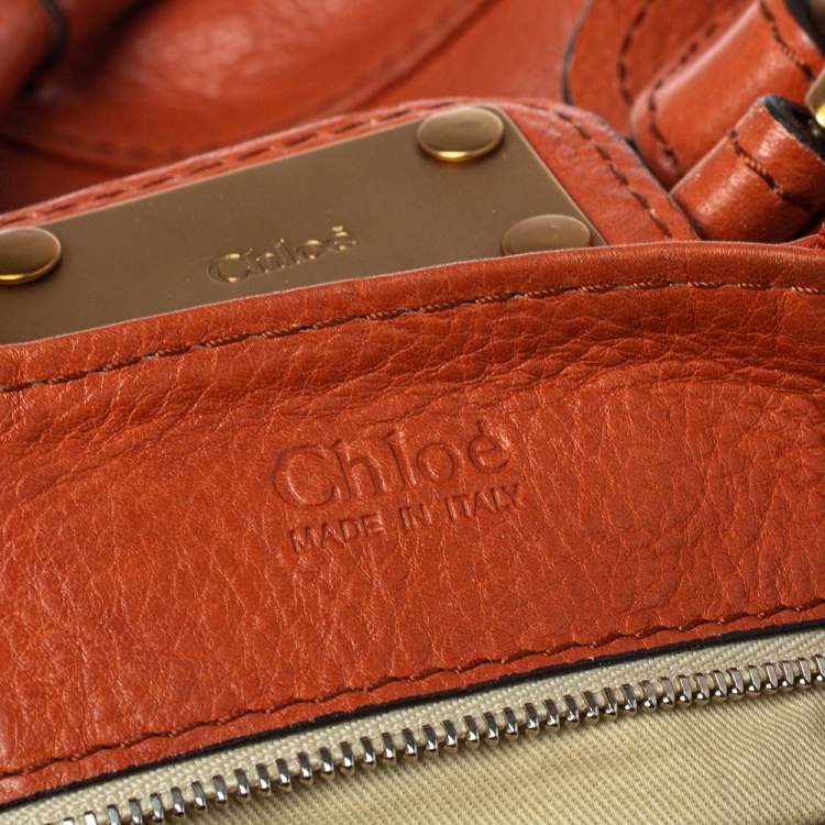 Pre Owned Chloe Burnt Orange Leather Paddington Satchel