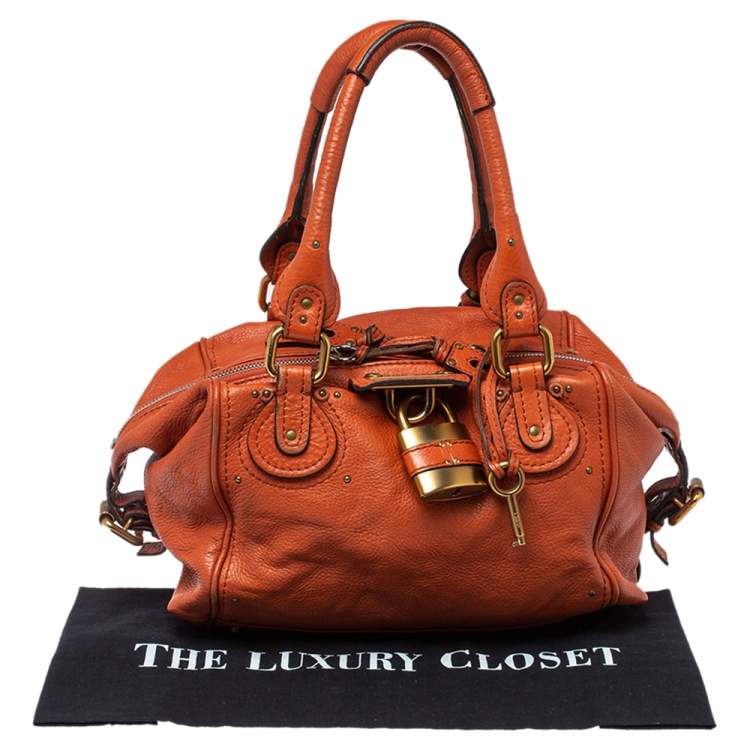 Pre Owned Chloe Burnt Orange Leather Paddington Satchel