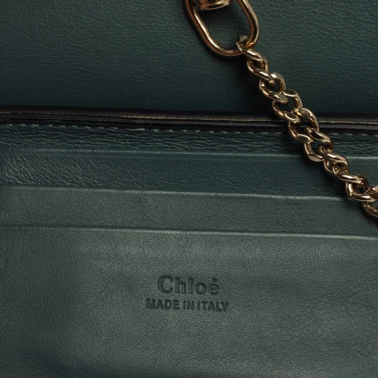 Pre Owned Chloe Blue Leather and Suede Mini Faye Crossbody Bag