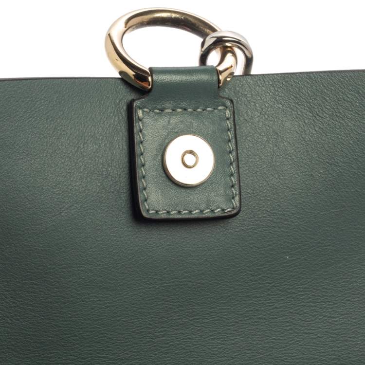 Pre Owned Chloe Blue Leather and Suede Mini Faye Crossbody Bag