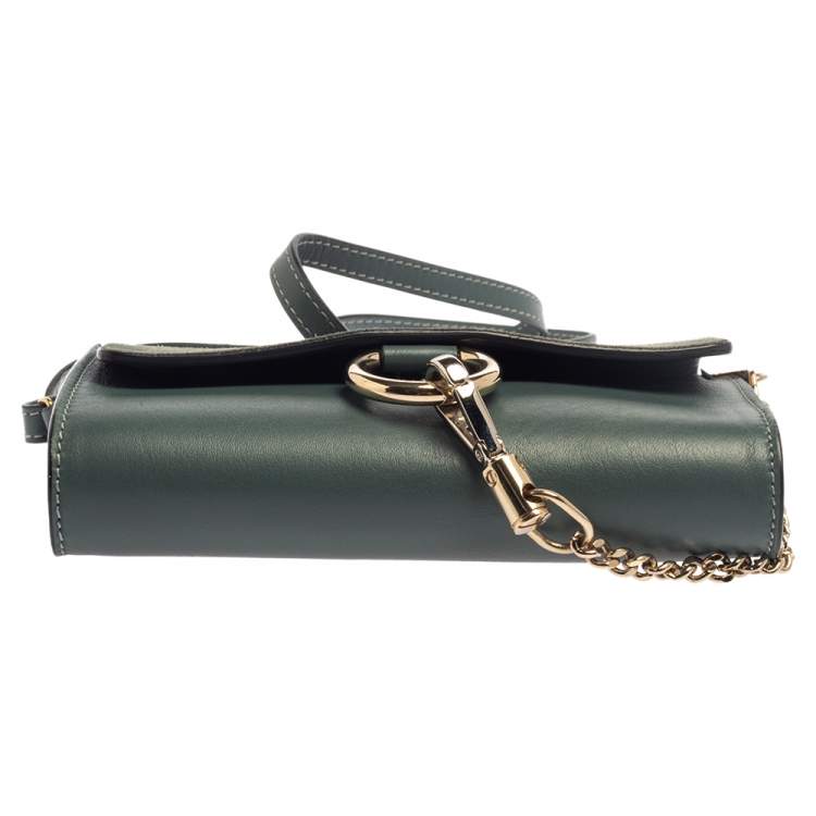 Pre Owned Chloe Blue Leather and Suede Mini Faye Crossbody Bag