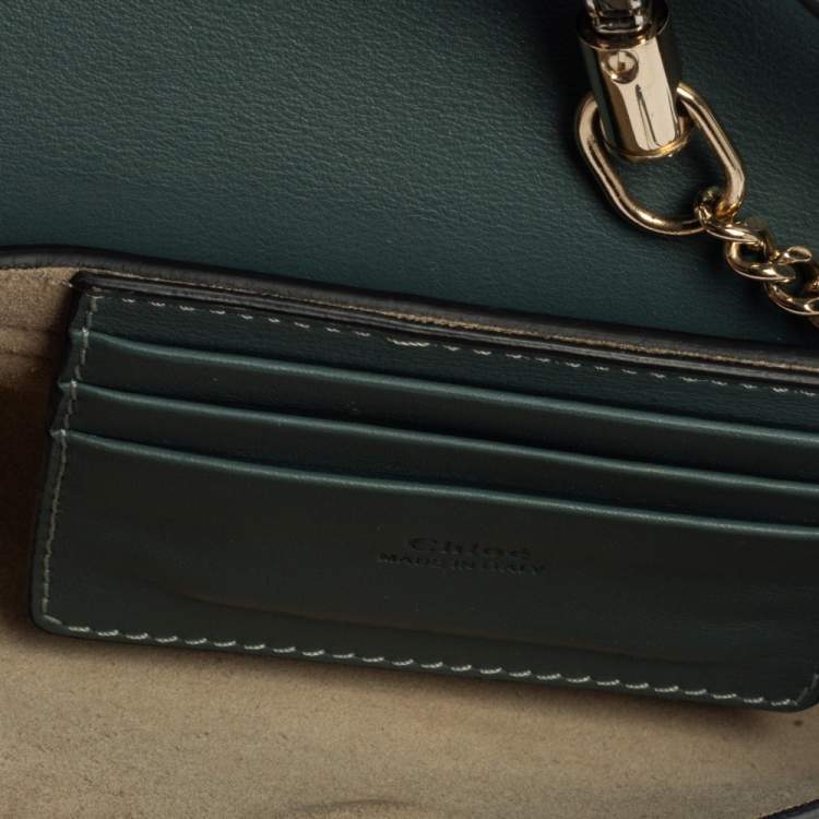 Pre Owned Chloe Blue Leather and Suede Mini Faye Crossbody Bag