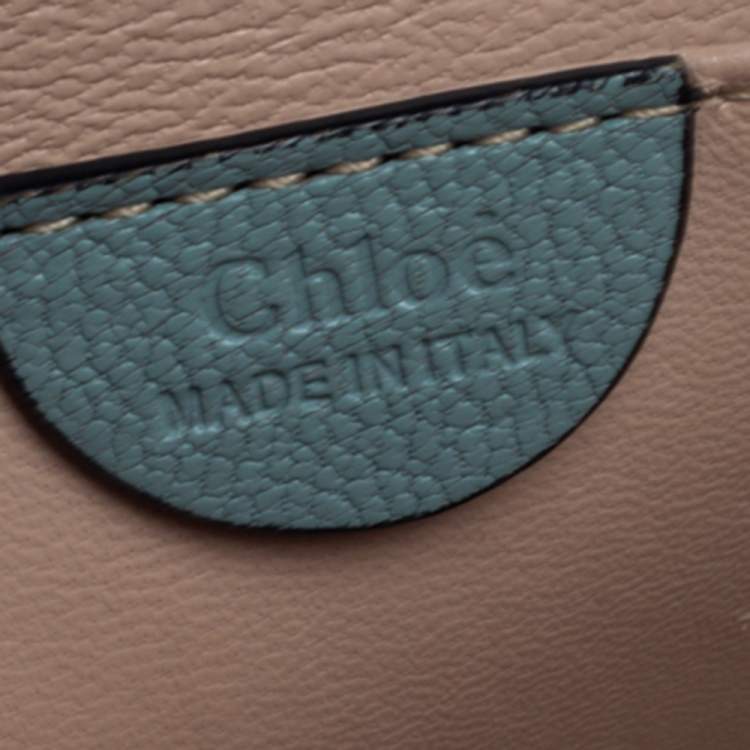 Pre Owned Chloe Pale Green Leather Medium Elsie Shoulder Bag