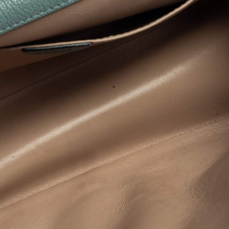 Pre Owned Chloe Pale Green Leather Medium Elsie Shoulder Bag