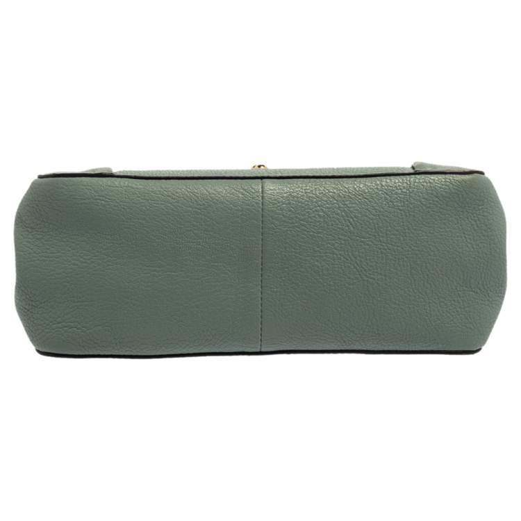 Pre Owned Chloe Pale Green Leather Medium Elsie Shoulder Bag