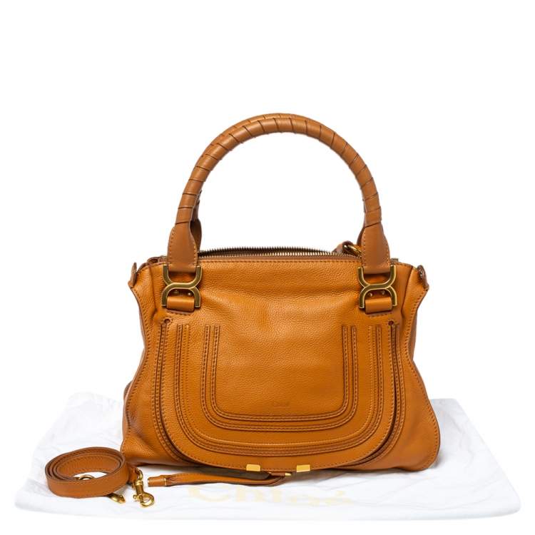 Pre Owned Chloe Tan Leather Medium Marcie Shoulder Bag