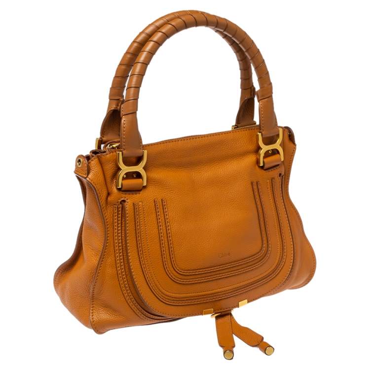 Pre Owned Chloe Tan Leather Medium Marcie Shoulder Bag