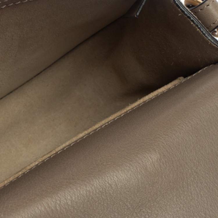 Pre Owned Chloe Beige Leather and Suede Small Nile Bracelet Shoulder Bag