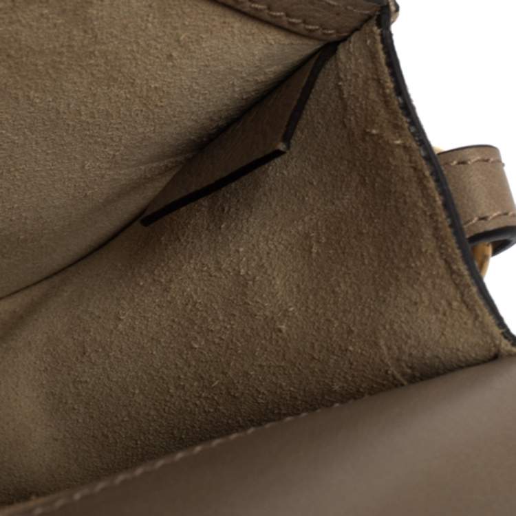 Pre Owned Chloe Beige Leather and Suede Small Nile Bracelet Shoulder Bag