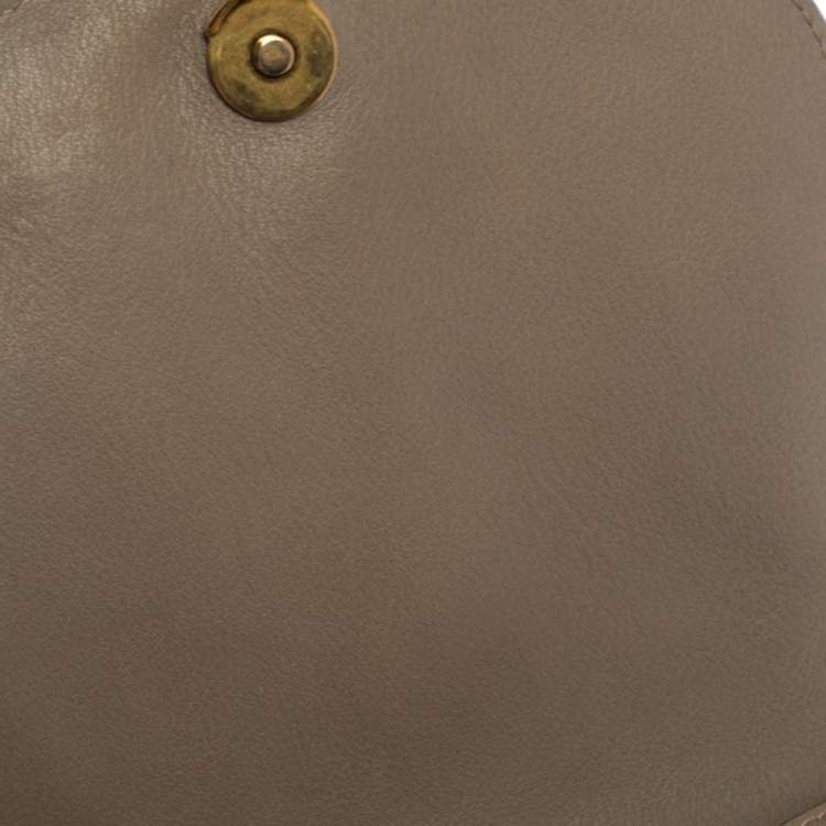 Pre Owned Chloe Beige Leather and Suede Small Nile Bracelet Shoulder Bag