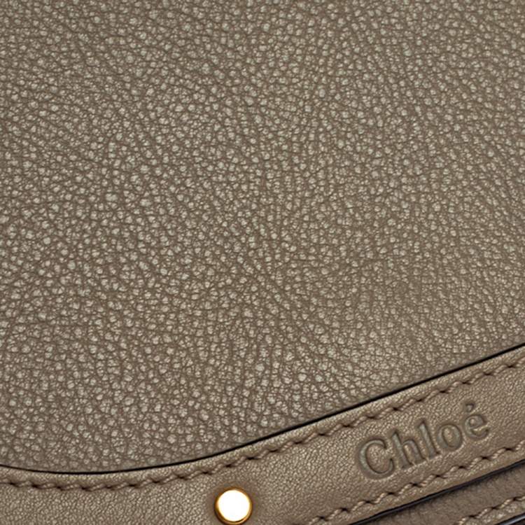 Pre Owned Chloe Beige Leather and Suede Small Nile Bracelet Shoulder Bag