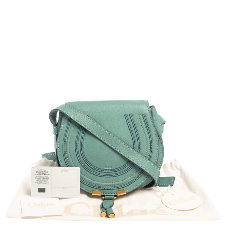 Pre Owned Chloe Fresh Mint Blue Leather Mini Marcie Crossbody Bag