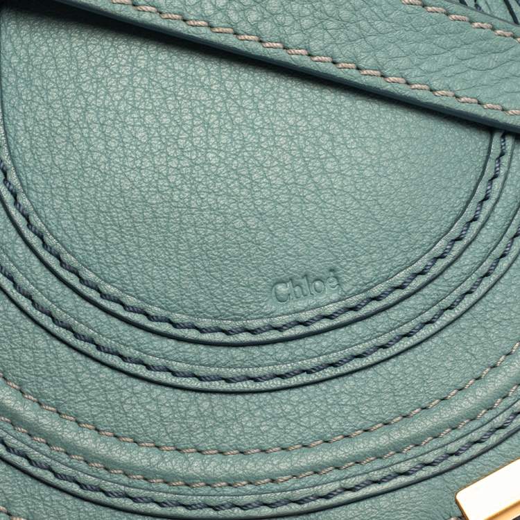 Pre Owned Chloe Fresh Mint Blue Leather Mini Marcie Crossbody Bag
