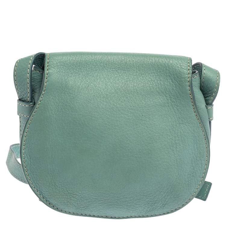 Pre Owned Chloe Fresh Mint Blue Leather Mini Marcie Crossbody Bag