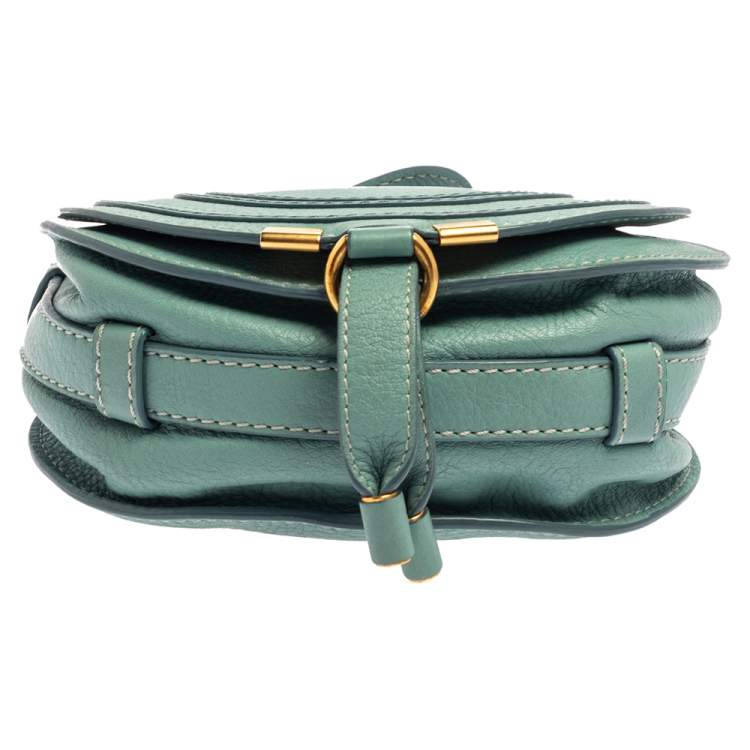 Pre Owned Chloe Fresh Mint Blue Leather Mini Marcie Crossbody Bag