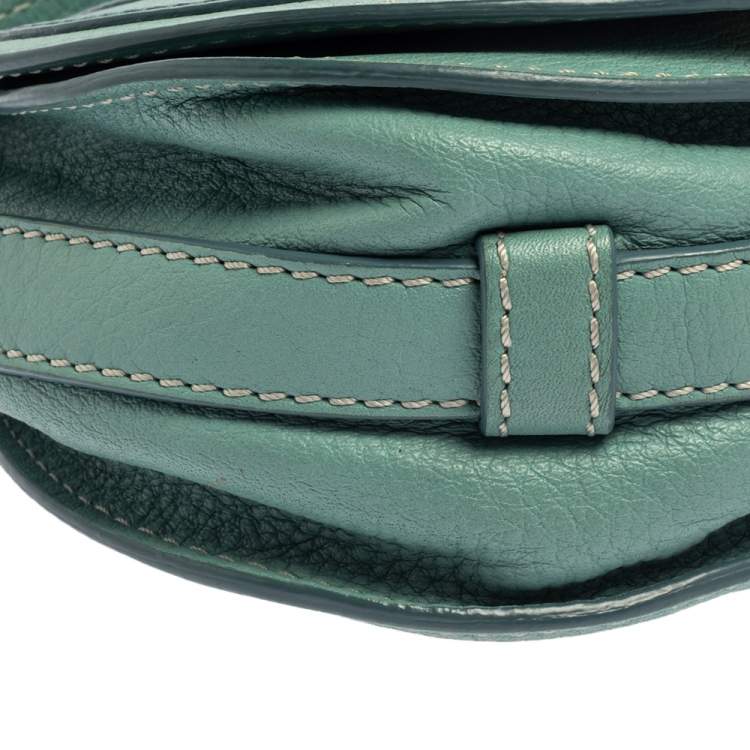 Pre Owned Chloe Fresh Mint Blue Leather Mini Marcie Crossbody Bag