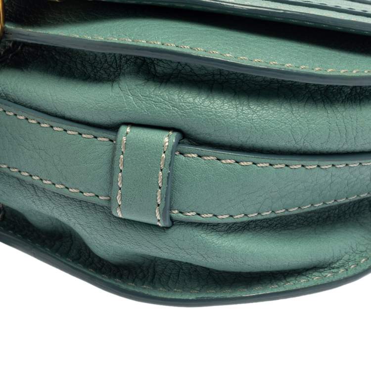 Pre Owned Chloe Fresh Mint Blue Leather Mini Marcie Crossbody Bag